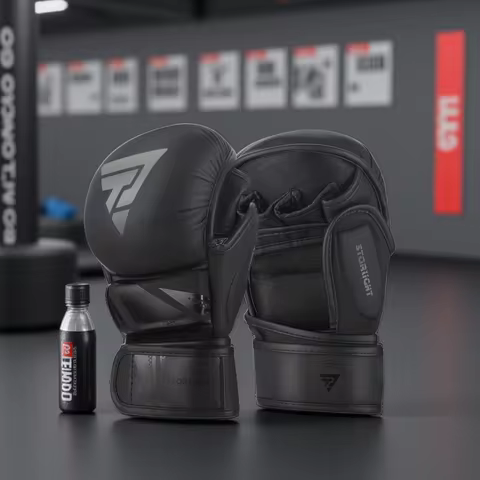 Gants demi-doigt pro cuir PU - MMA combat